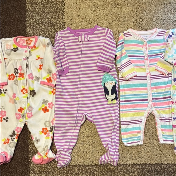 Carter's Pink and Purple Footies Pajamas - Picture 4 of 9